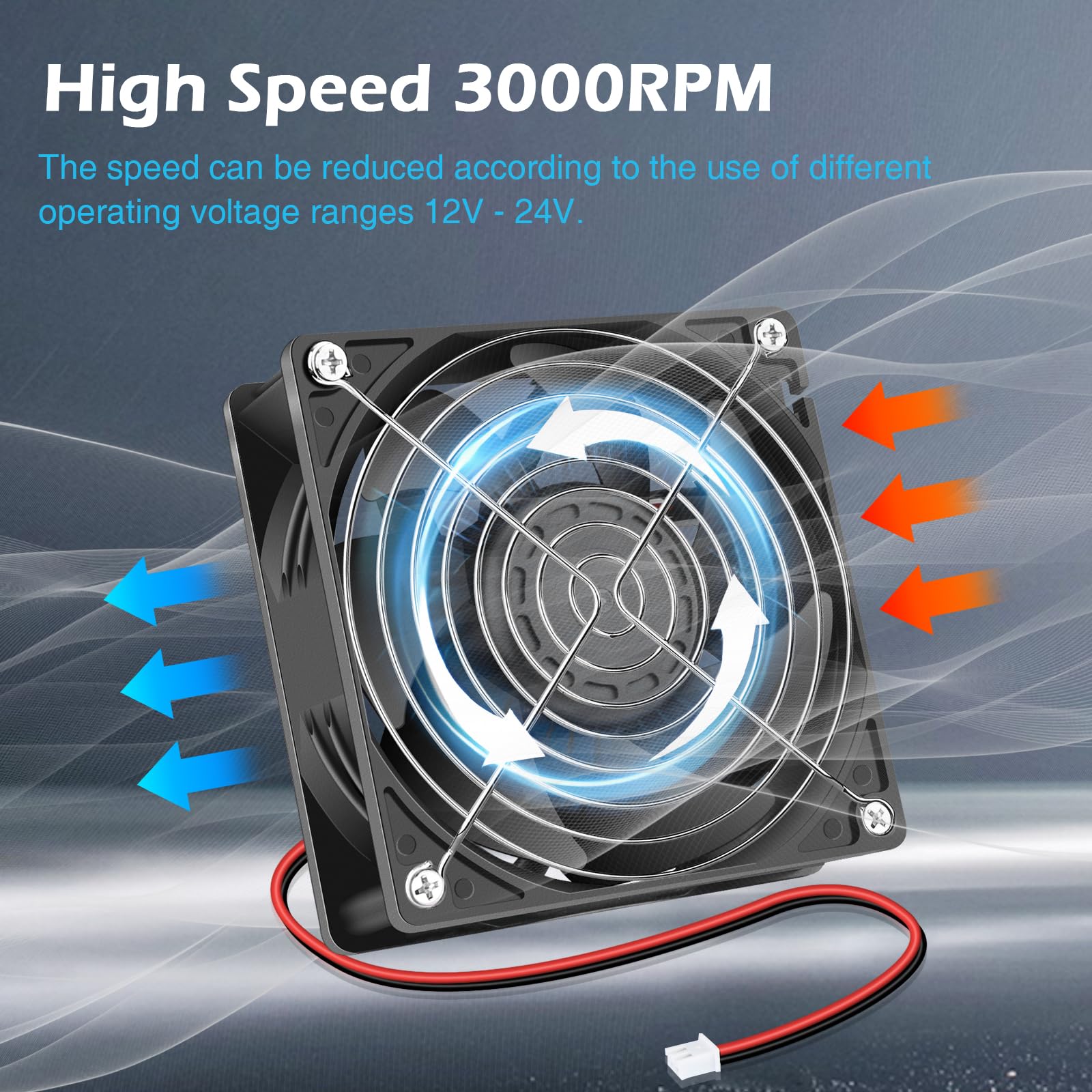 Amazon.com: Wathai 24V 120mm Fan Dual Ball High Airflow 180CFM for